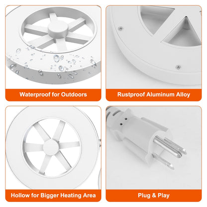 70W Outdoor Bird Bath Heater Winter Deicer with Thermostat, Auto Shutoff & Waterproof Design