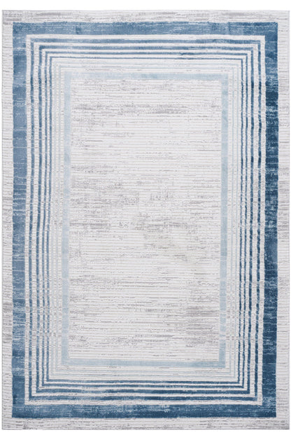 Marfi - 6' X 9' Bordered Area Rug - Blue / Ivory