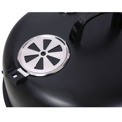 Portable Charcoal Smoker Grill For Outdoor Cooking - Black