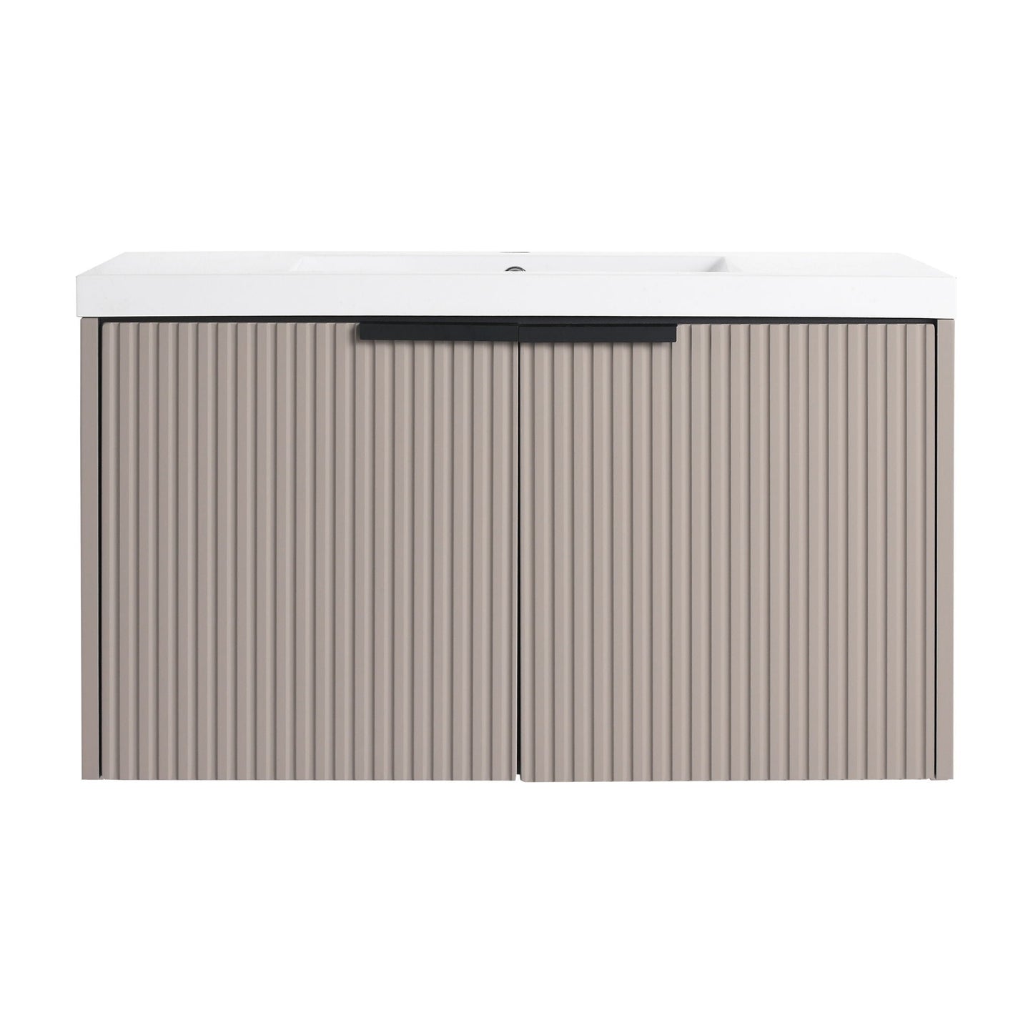 Contemporary Wall Mounted Bathroom Vanity With Resin Double Sink