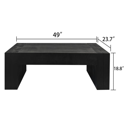 Modern Farmhouse Living Room Block Leg Coffee Table