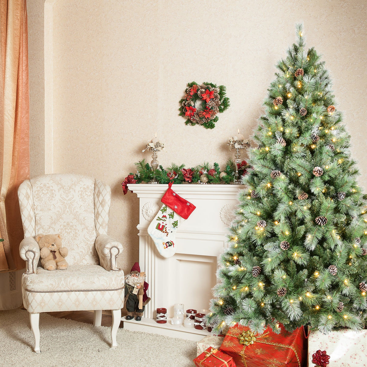 6FT Christmas Tree with 66 Pine Cones