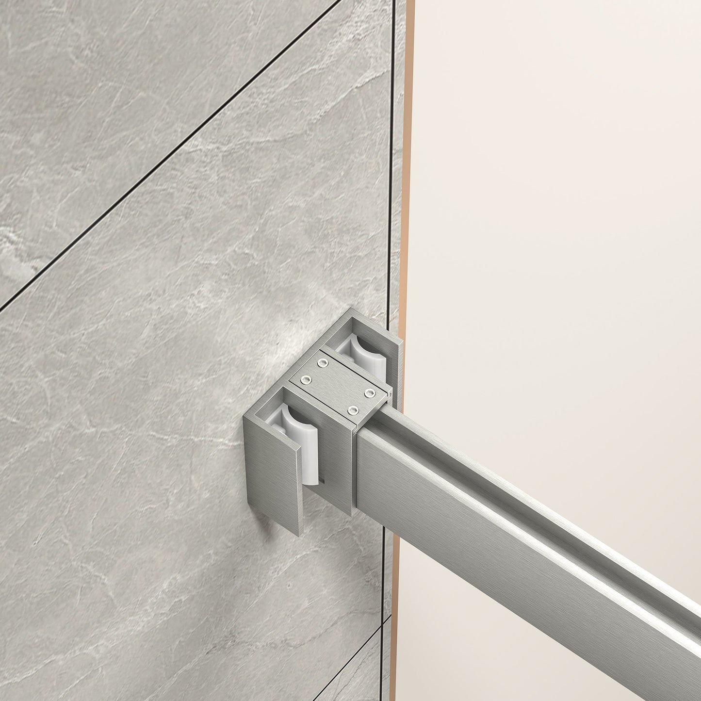 55"-60" W x 76" H Brushed Nickel Reversible Frameless Sliding Shower Door