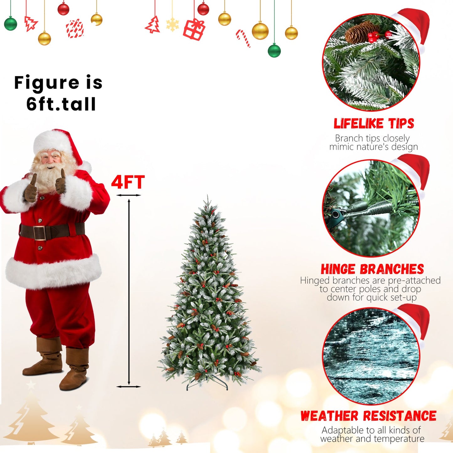 4FT Christmas Tree with 747 Tips