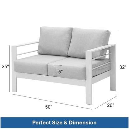Patio All-Weather Loveseat With Thick Cushions