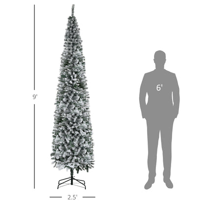 9ft Flocked Christmas Tree with Faux Snow