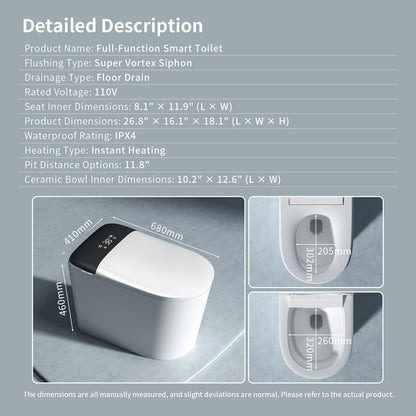 E40 Smart Toilet with Built-In Bidet and Advanced Features