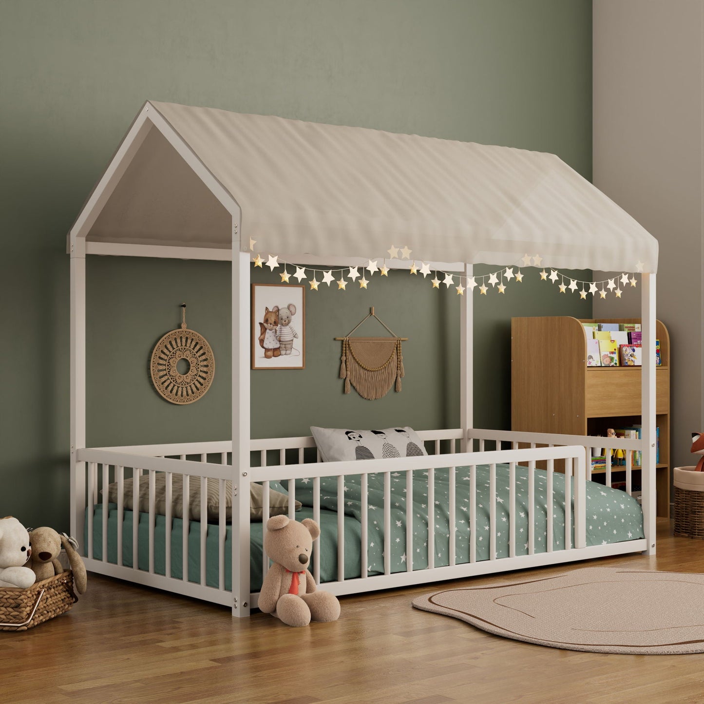 Montessori Floor Bed Frame With House Shape