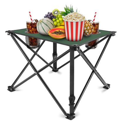 Portable Folding Camping Table with Cup Holders & Carry Bag
