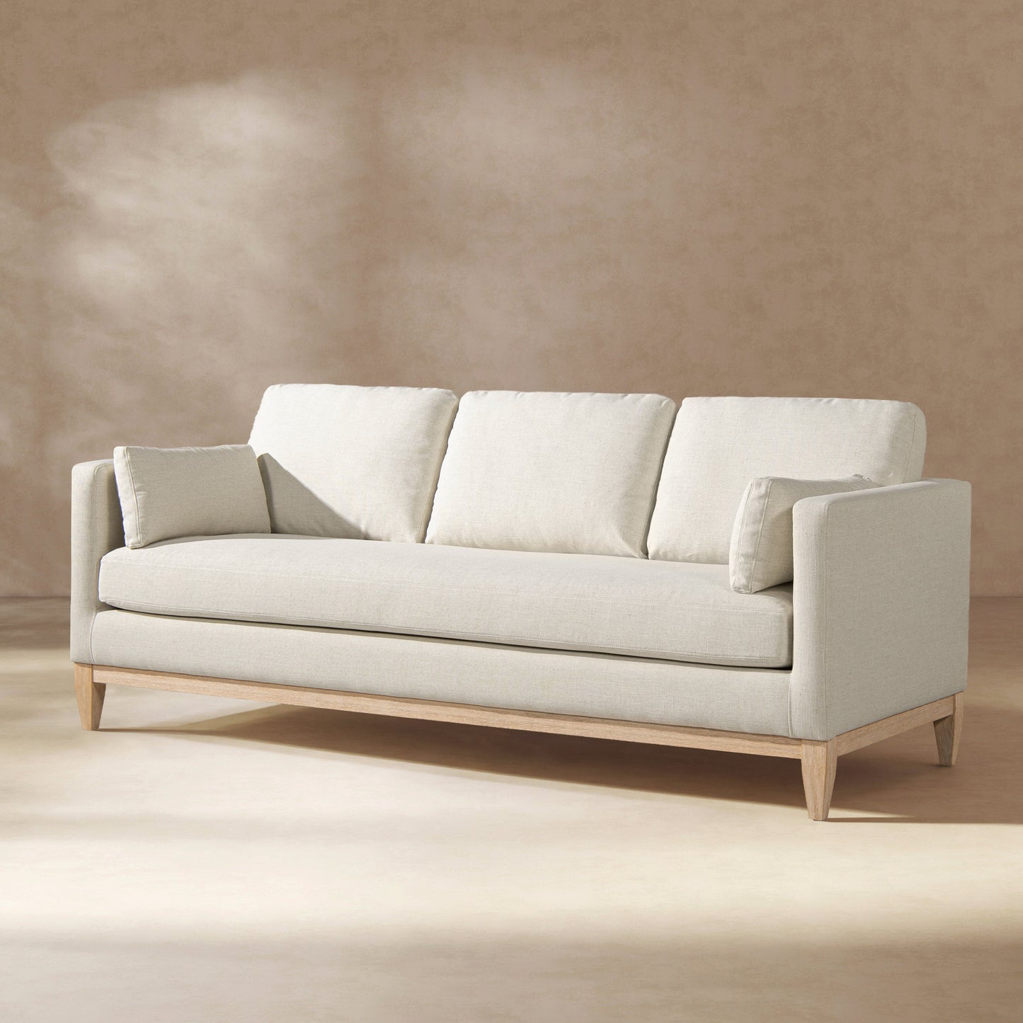 Knox 84' Modern Farmhouse Sofa, Flax White Linen