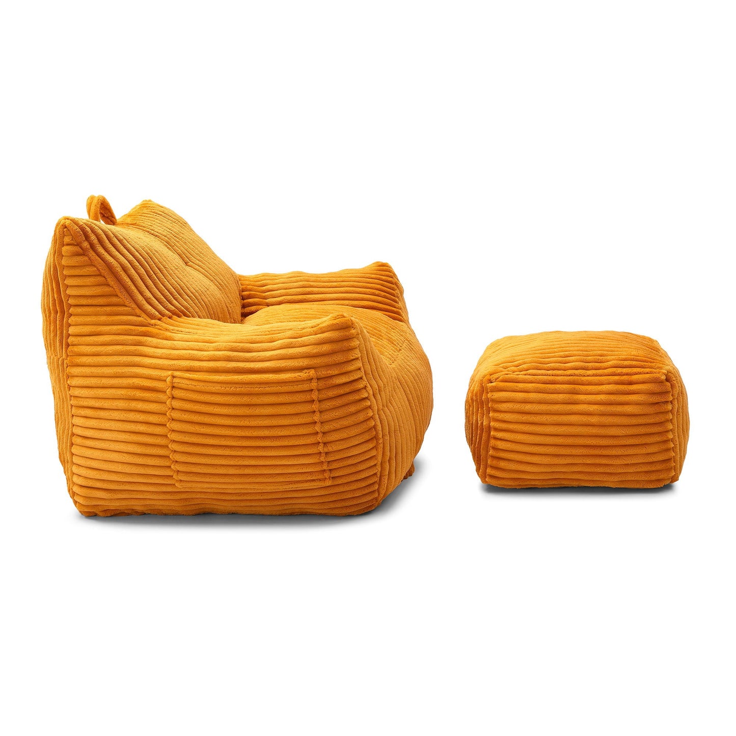Giant Bean Bag Chair With Armrests And Footstool