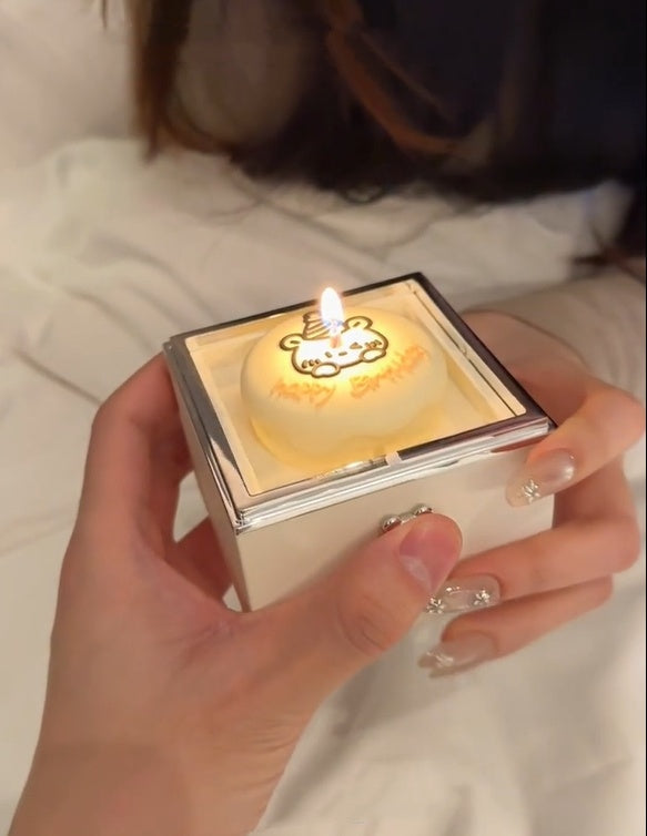 Valentine's Day Girlfriend Bear Cake Flip Ring Box
