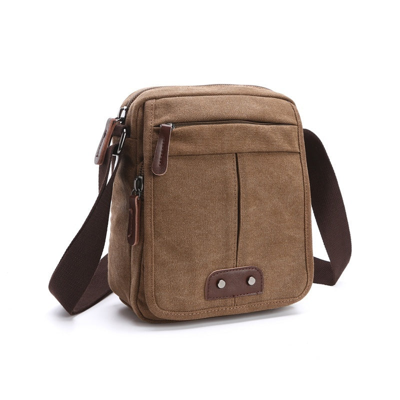 Mens And Womens Casual Small Crossbody Korean-style Canvas Bag For Outdoor Use