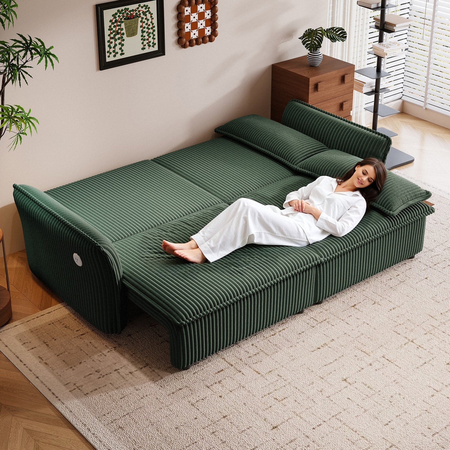 Multi-Functional 85-Inch Convertible Sofa Bed