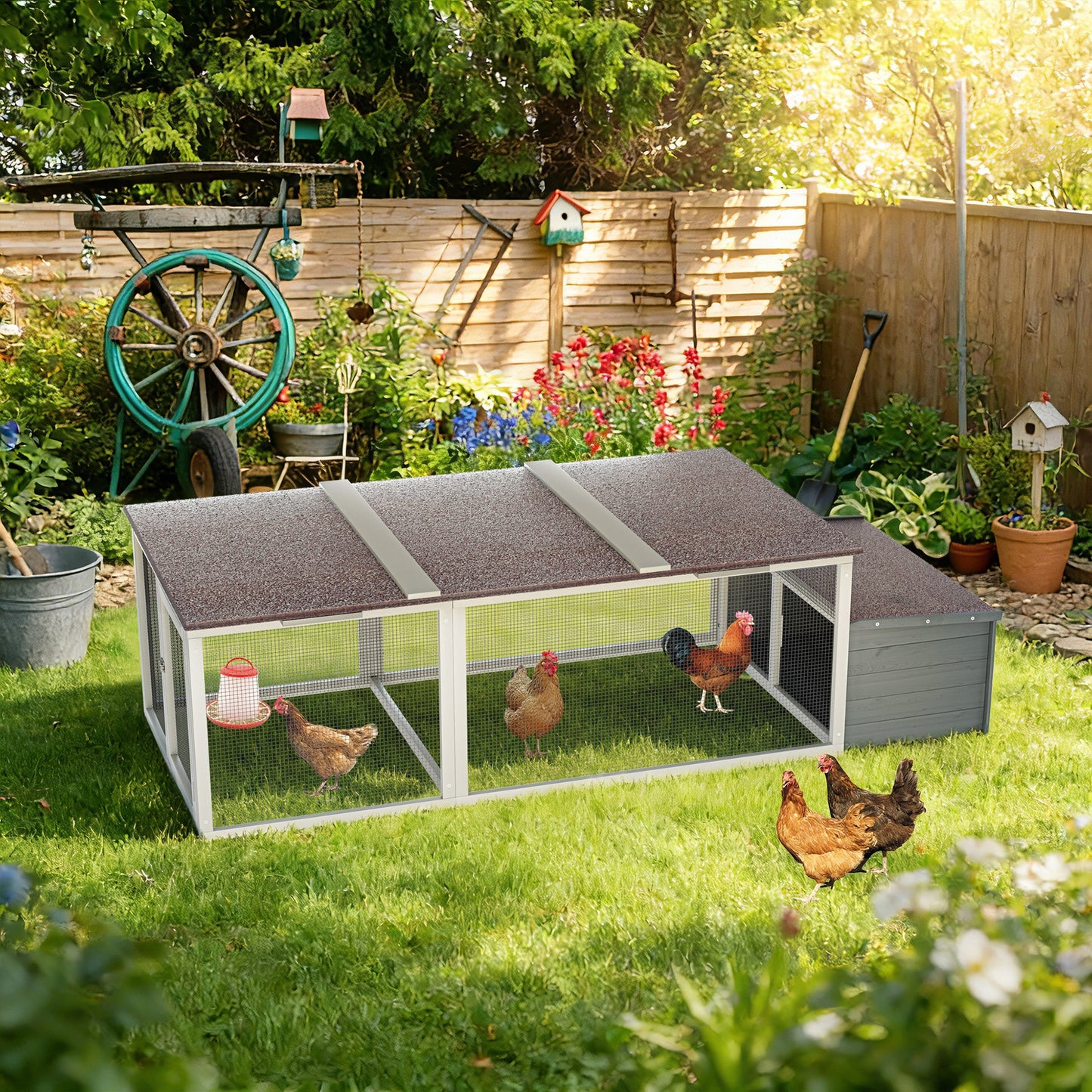 Large Chicken Coop with 20.93 Sq Ft Run
