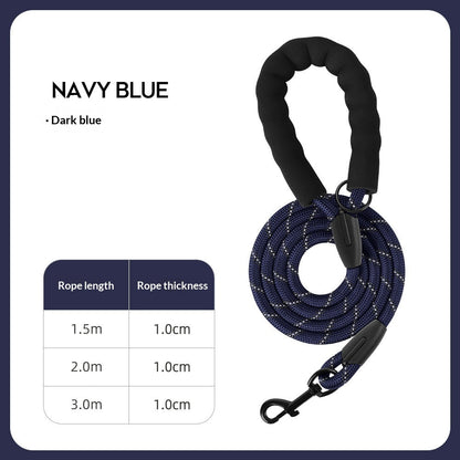 Thickened Reflective Dog Leash - Durable Nylon Pet Walking Lead for Medium Large Dogs