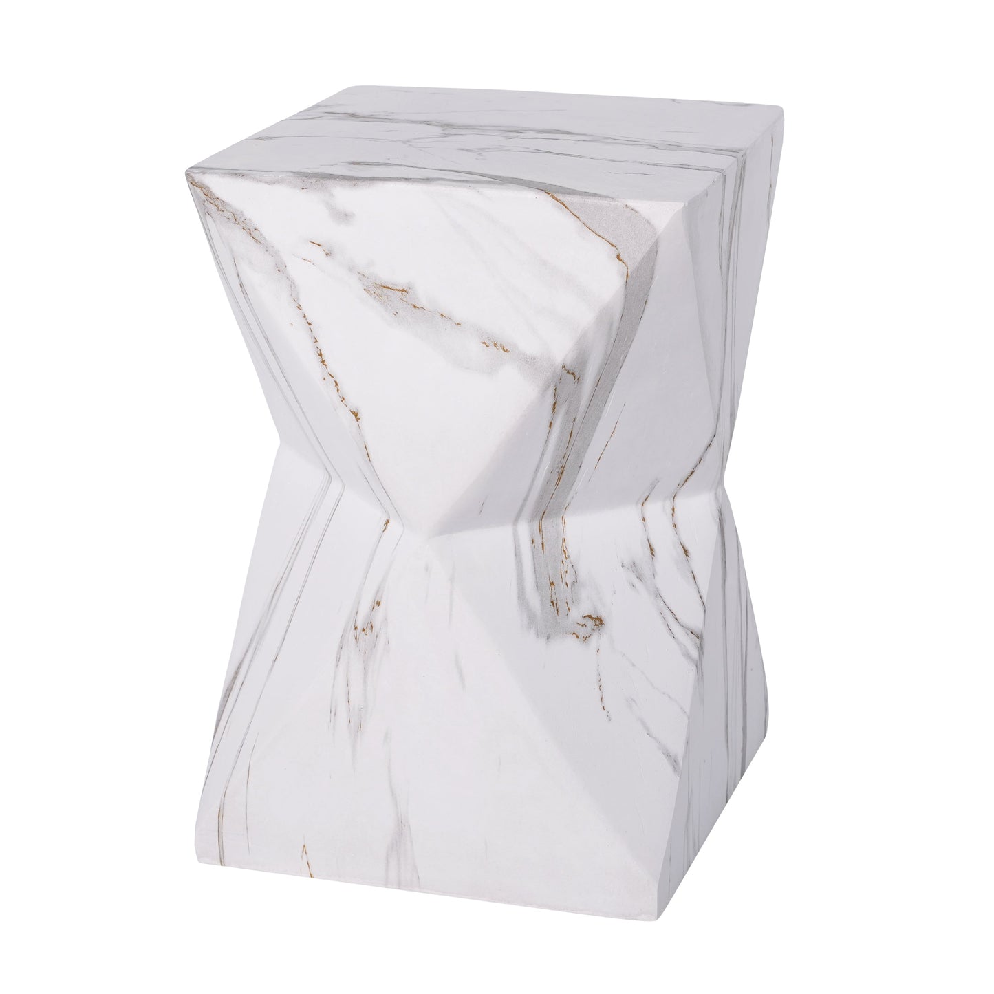 Modern Geometric MGO Side Table - Hourglass Accent Table