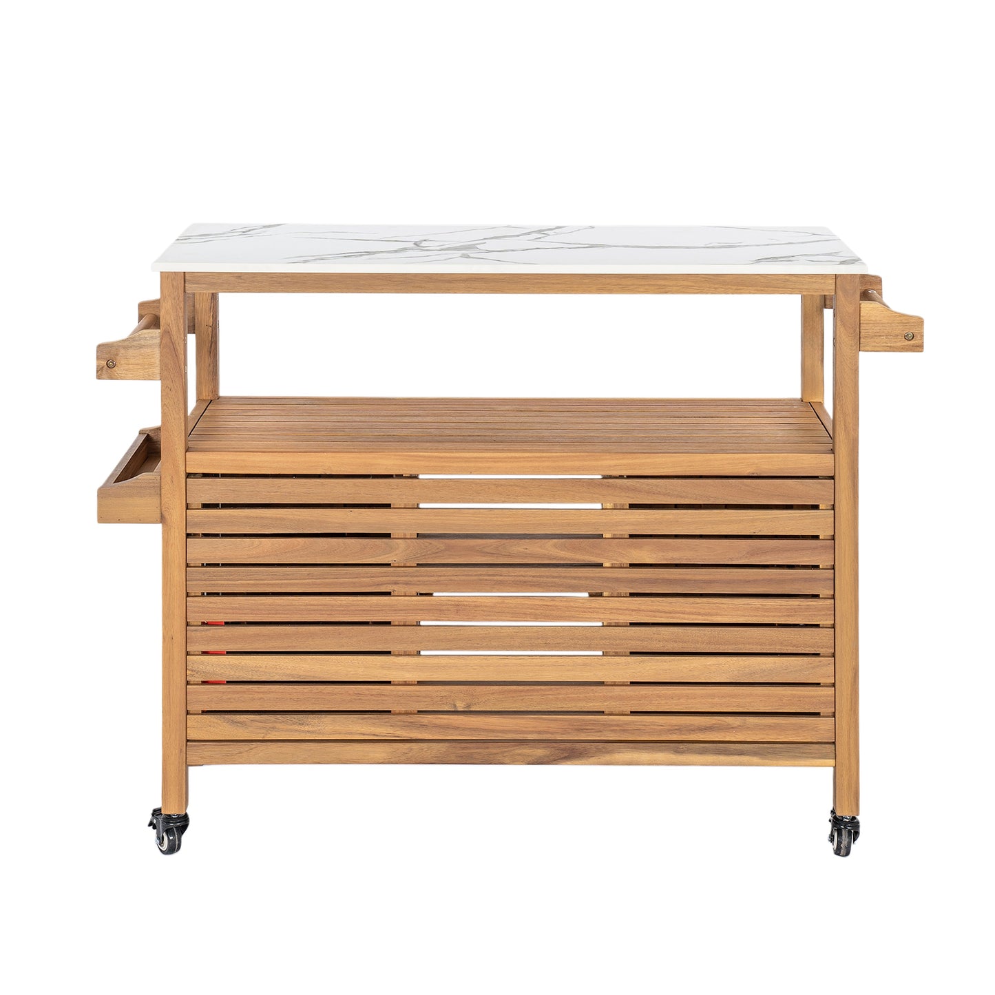 Outdoor Patio Acacia Wood Bar Cart