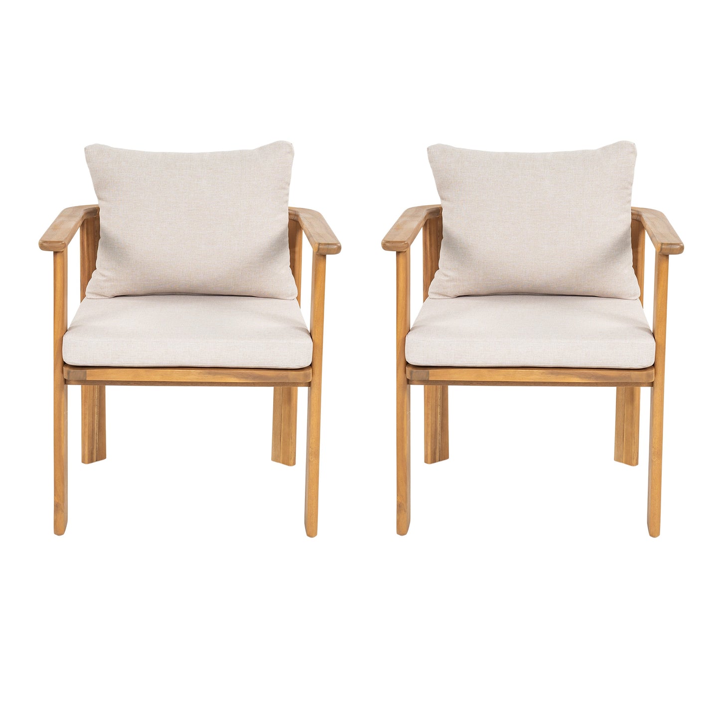 Kaja Outdoor Acacia Wood Dining Chair, Teak Finish Frame