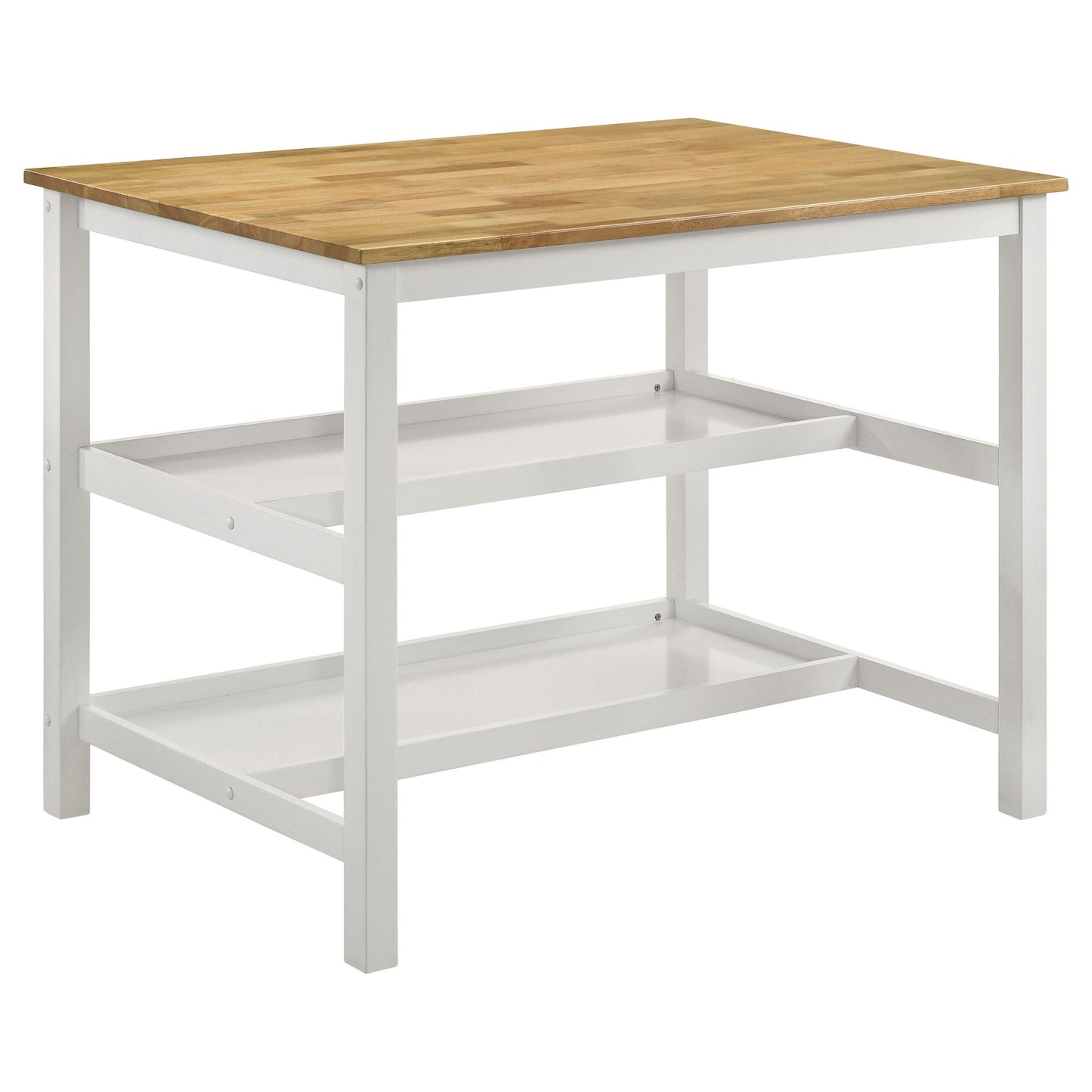 Cowichan - Kitchen Island Counter Table With Pot Rack - White