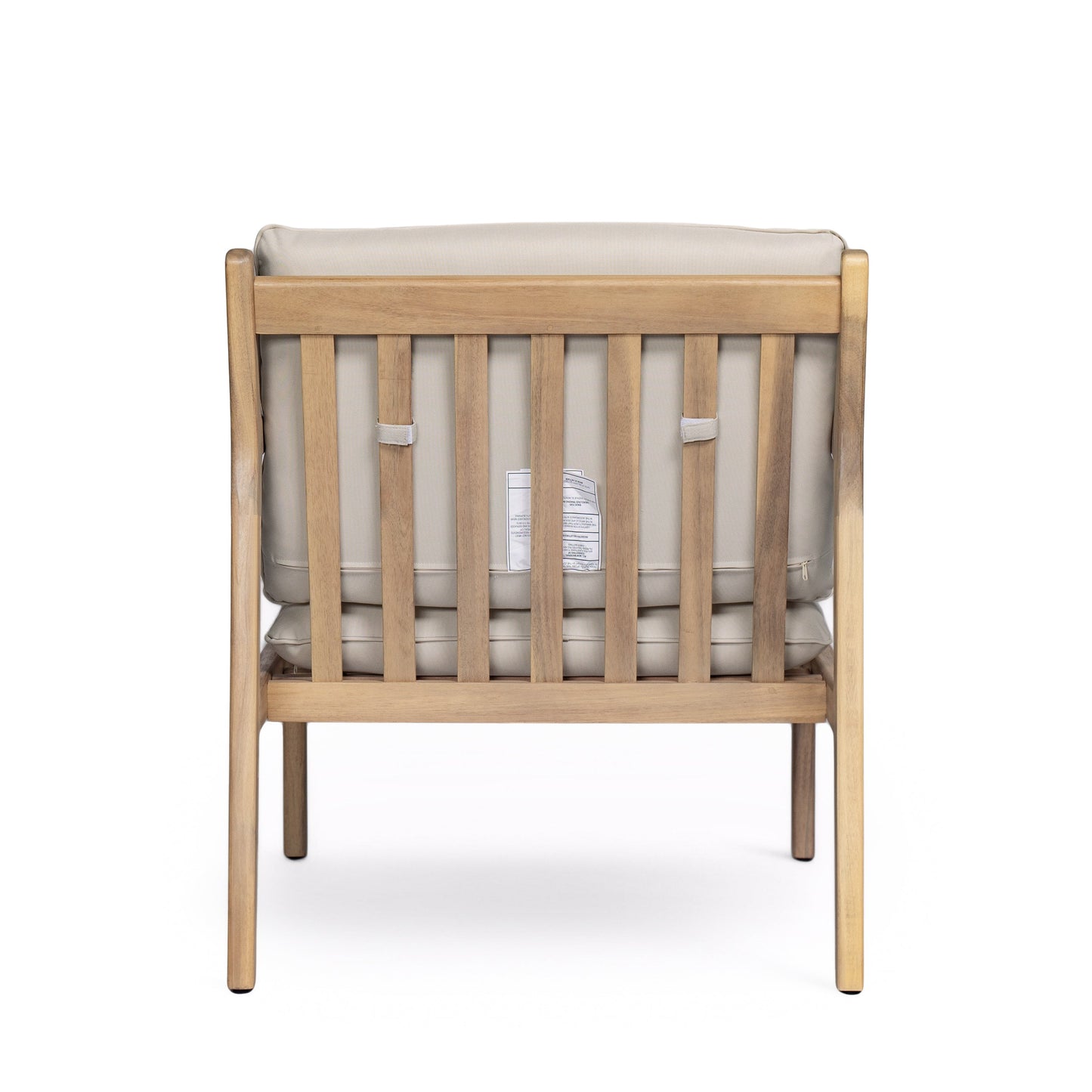 Outdoor Acacia Wood Armchair, Set of 2, Patio Club Chair with Cushions, Light Teak