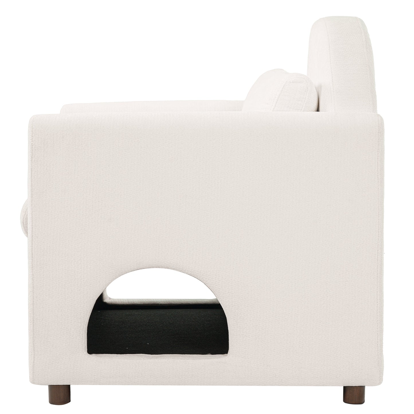 Beige Pet Friendly Accent Chair with Hidden Pet Nook