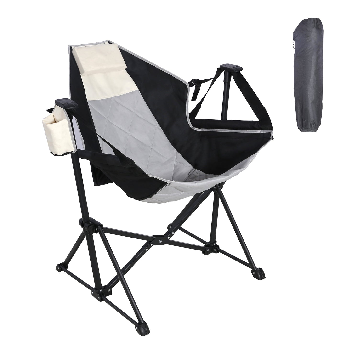 Ainfox 2PCS  Adults Heavy Duty Camping Chair High Back Folding Chair with Thickened Steel FramePadded Portable Outdoor Chair