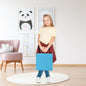 6 Pieces 15 Inches Square Toddler Floor Cushions Flexible Soft Foam Seating with Handles-Blue