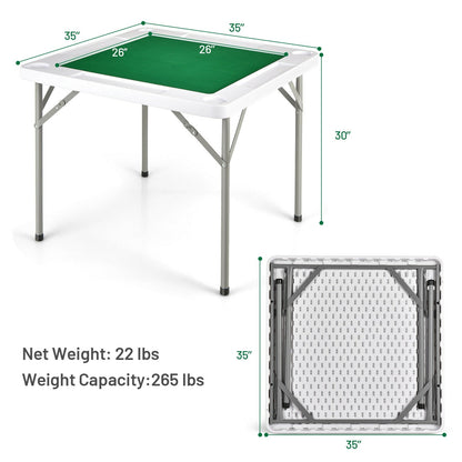 4-Player Mahjong Game Table with Iron Frame