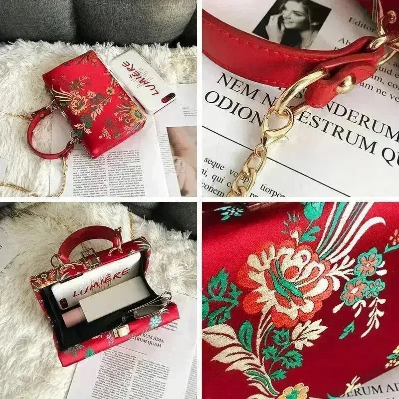 Flower Clutch Evening Bag for Women Wedding Bride Clutch Purse Antique