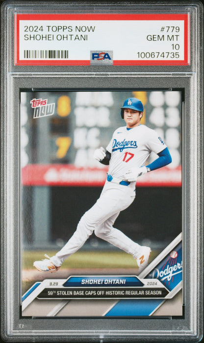 Graded 2024 Topps Now Shohei Ohtani #779 Baseball Card PSA 10 Gem Mint