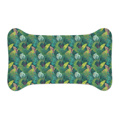 Emerald Canopy Pattern of Tropical Leaves - Pet Feeding Mat Pet Ze
