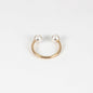 925 Sterling Silver Pearl Open Ring Double Pearl Adjustable Ring for Women Girls