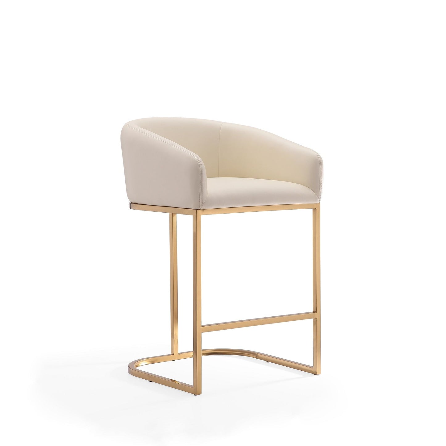 Mid-Century Modern Stool With Steel Base