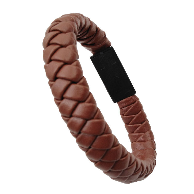 Leather woven creative data cable bracelet