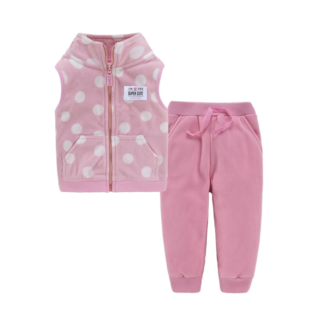 Children's vest two-piece baby cardigan vest set