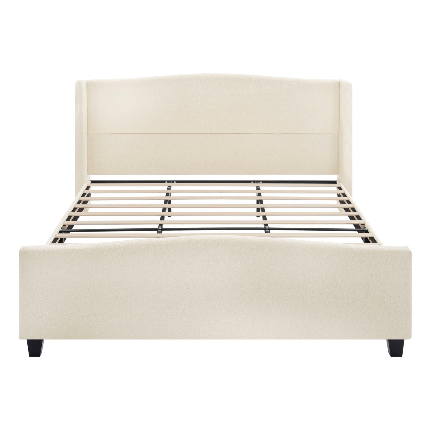 Platform Bed Frame With Tall Headboard And High Footboard