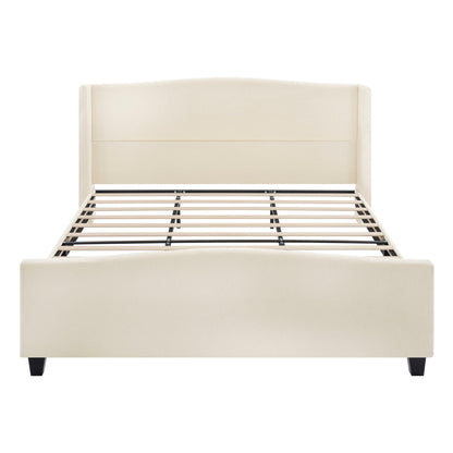 Platform Bed Frame With Tall Headboard And High Footboard