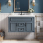 36 Inch Wall Mounted Bathroom Cabinet with Ceramic Sink and Drawers