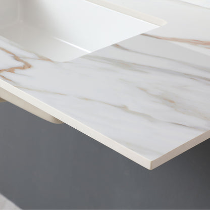Vanity Top With Undermount Sink And Backsplash, Sintered Stone