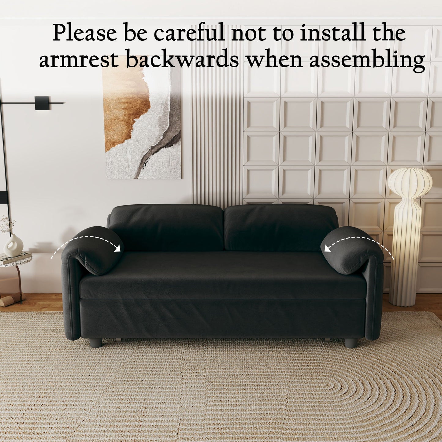 Sofa, Dual Purpose Lounge With Retractable Queen Size Bed