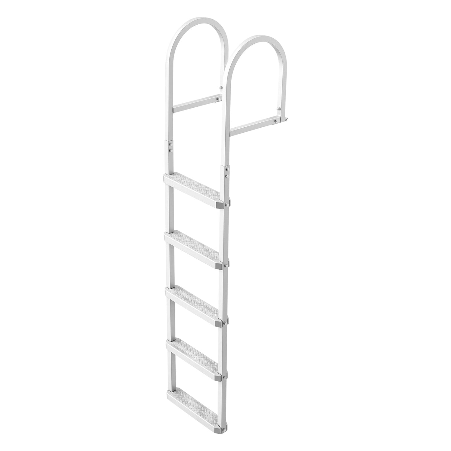 Removable Dock Ladder, 5 Steps, Aluminum Alloy Pontoon Boat Swim Ladder