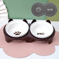 Cat Bowl Ceramic Double Bowl Water Bowl Tall Diagonal Pet Bowl supplies