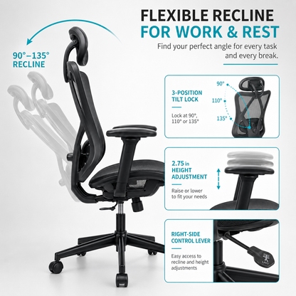 Ergonomic Office Chair with Adjustable Lumbar Support