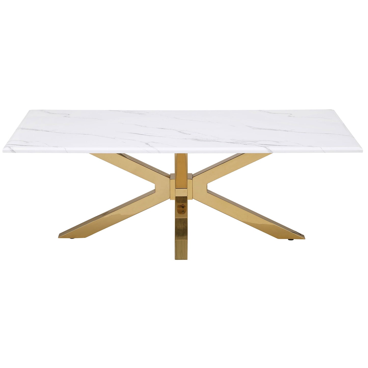 Maciel - Coffee Table With Accents - White Marble