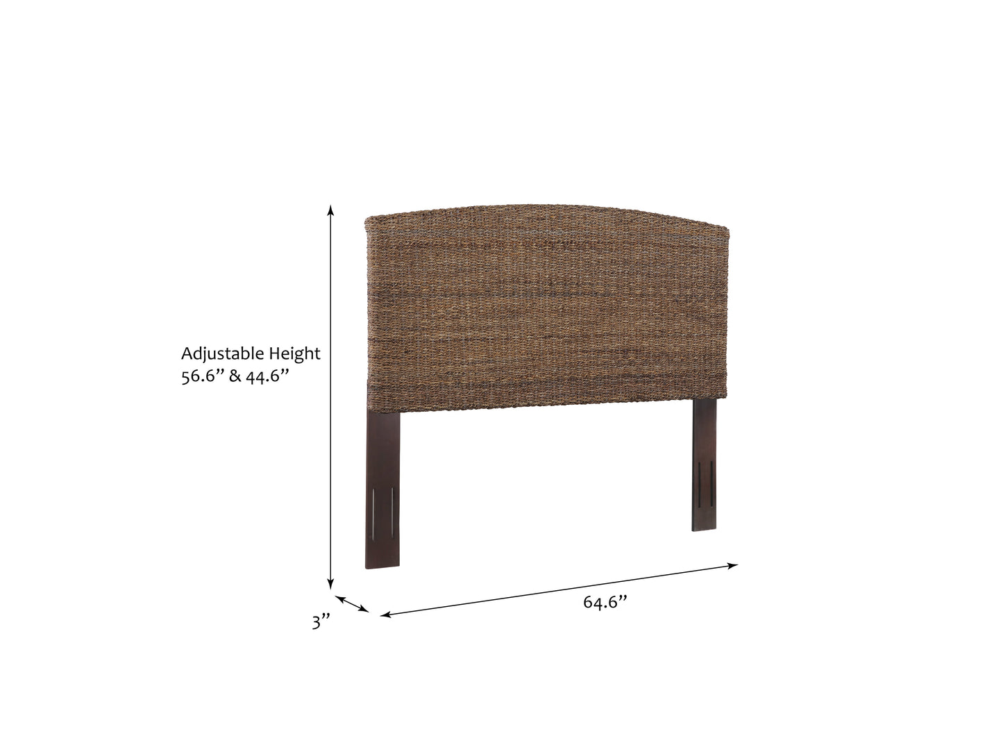 Queen Rattan Wicker Banana Leaf Panel Headboard