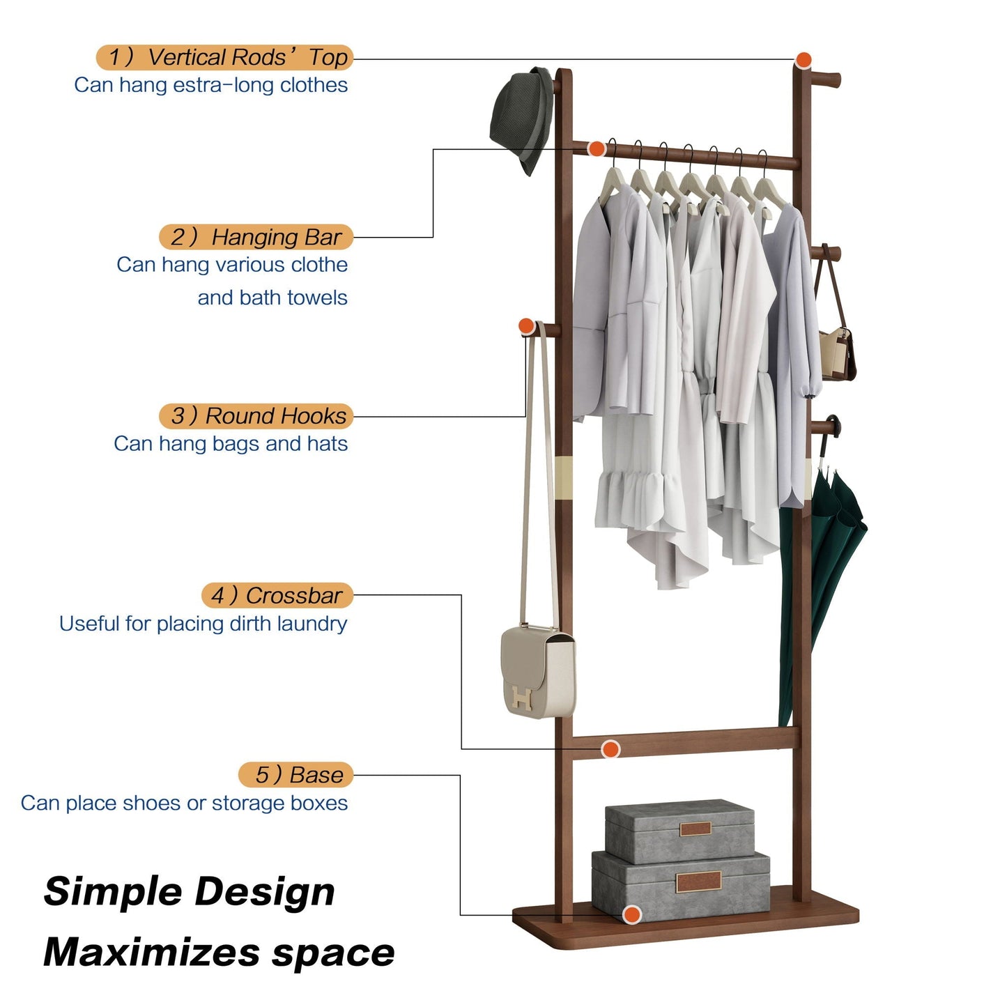 Solid Wood Simple Hat Rack