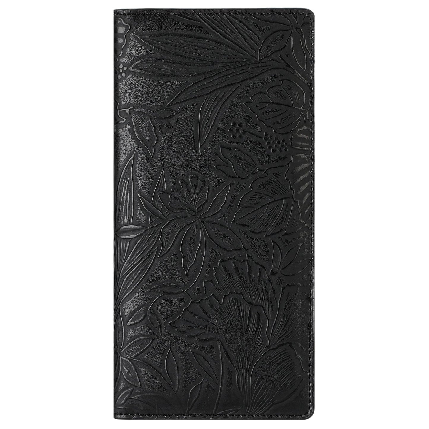 Floral Carved Womens Long Wallet With Embossed Pattern