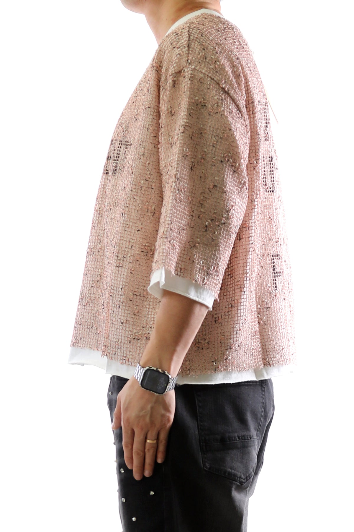 Sparkle S/N Jersey 3/4 Sleeve Crop Top Tee