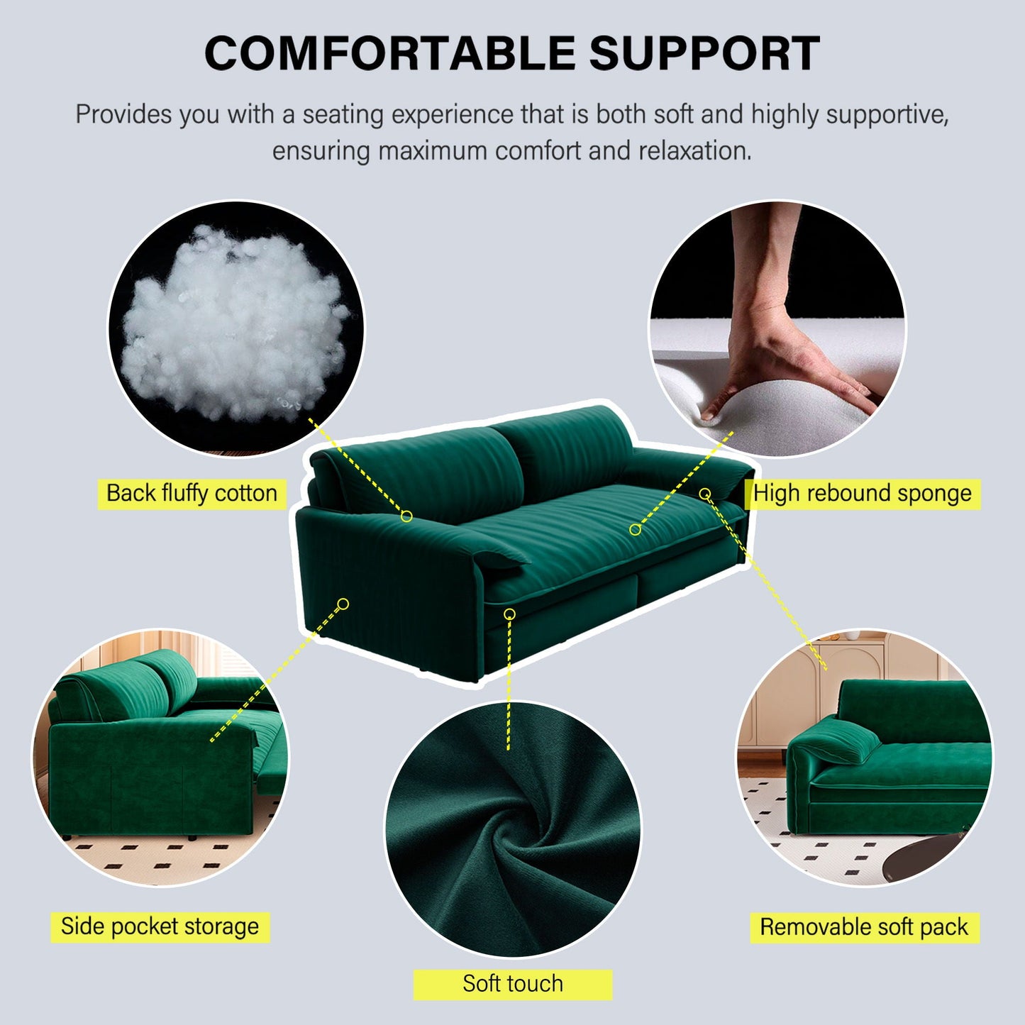 Queen Pull Out 3 In 1 Convertible Sleeper Sofa With Side Storage